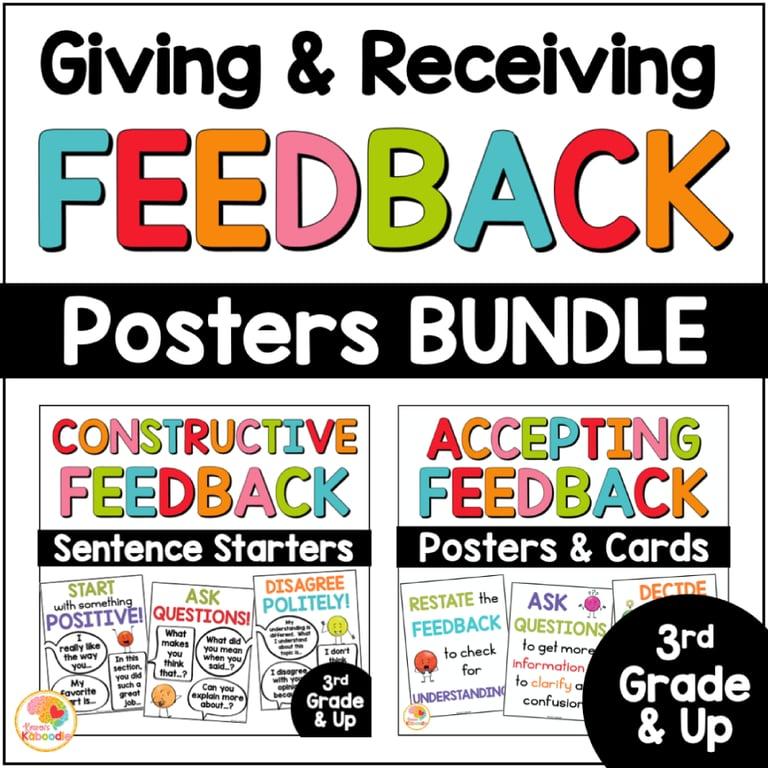 Elementary school Poster | Giving and Receiving Constructive Feedback for Kids Bundle