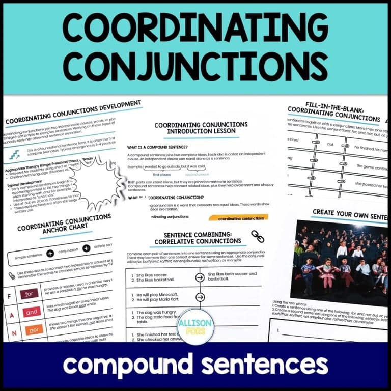 Elementary school Worksheet | Coordinating & Correlative Conjunctions