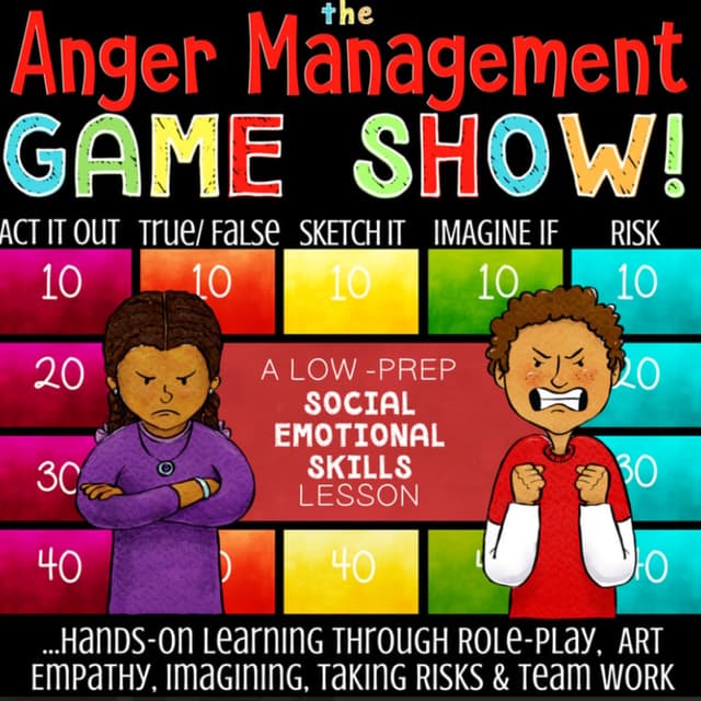 Elementary school Lesson Package | Anger Management Quiz Show PPT Game