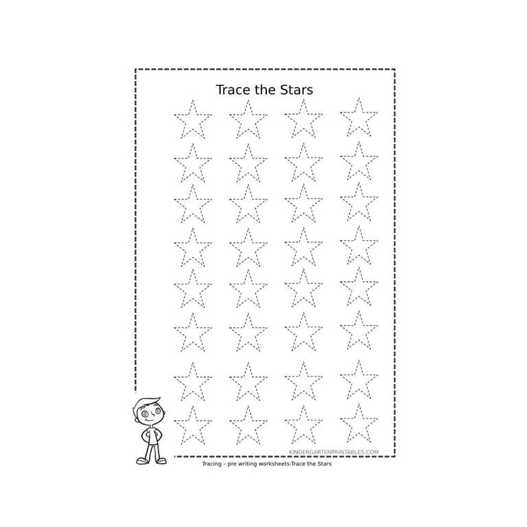 Elementary school Worksheet | Star Tracing Printable