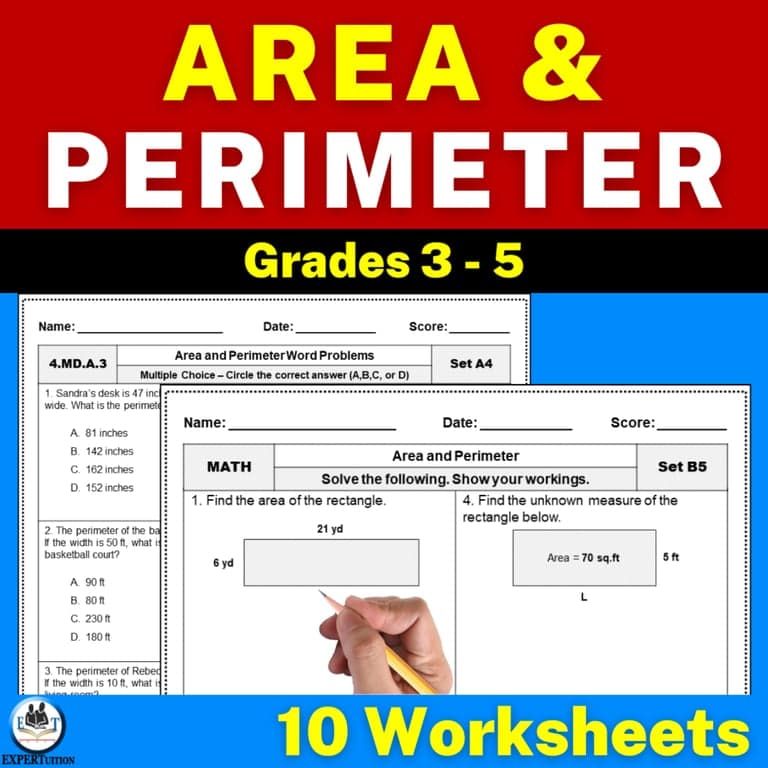Elementary school Worksheet | Area and Perimeter Practice