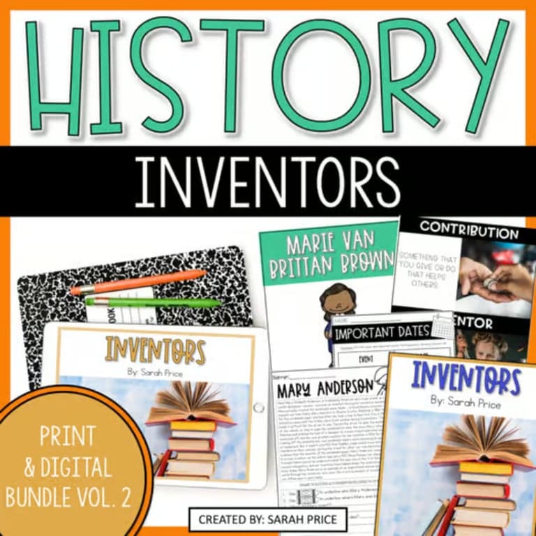 Elementary school Lesson Package | Historical Figures Biographies Activities and History Worksheets