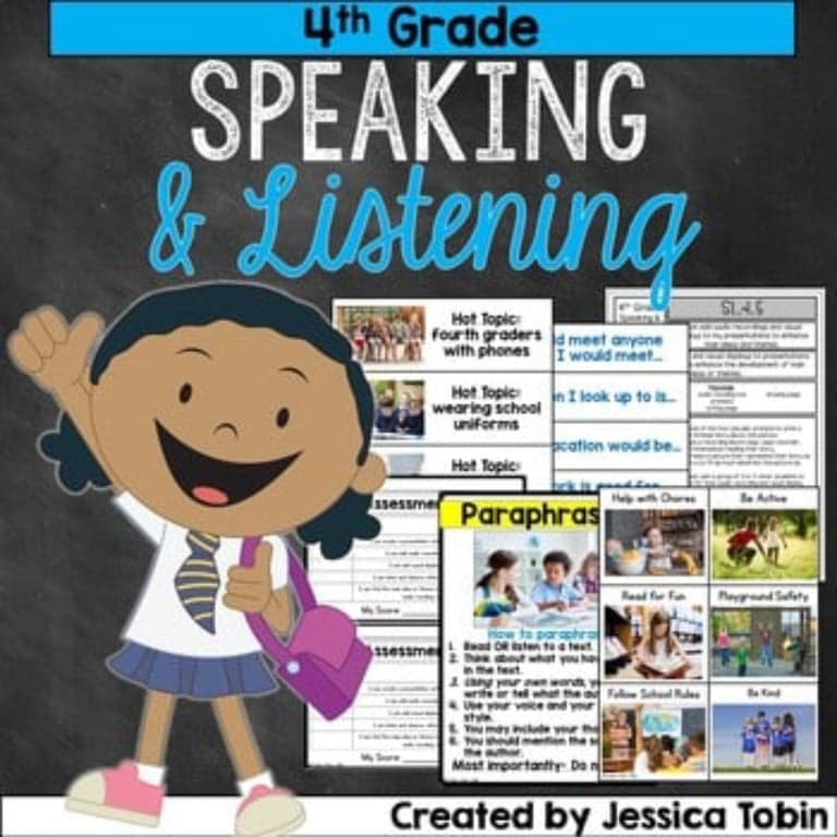 Elementary school Lesson Package | 4th Grade Speaking and Listening